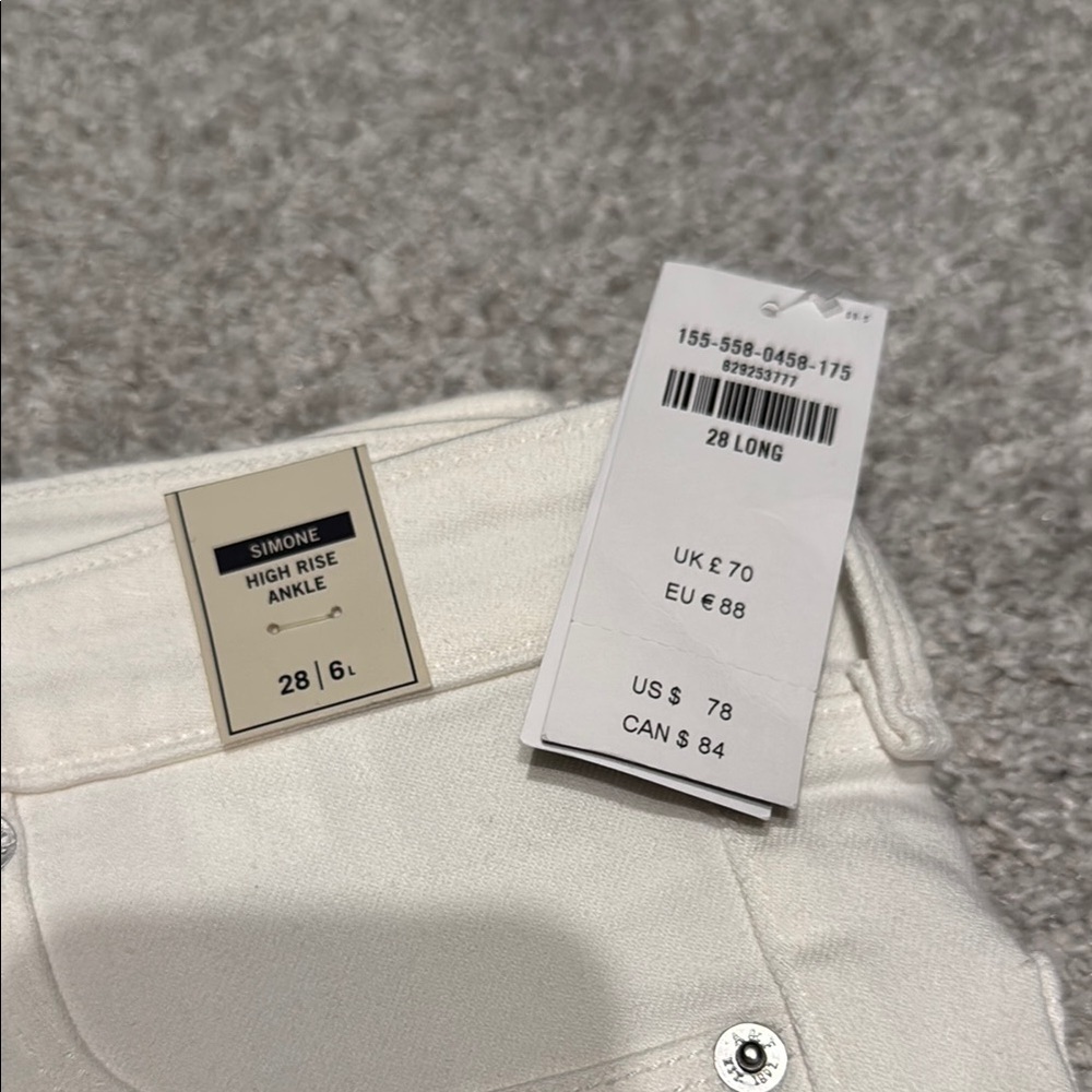 BNWT Abercrombie & Fitch White SIMONE HIGH RISE ANKLE - Picture 2 of 3
